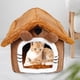 thumbnail image 5 of Tienda para mascotas, cama tipo cueva, cama para perros y gatos con cojín extraíble, suministros para mascotas, casa para perros, cueva cálida Orejas marrones M, 5 of 8