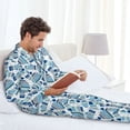 thumbnail image 6 of Fotbe Winter Knit Hat and Socks Pattern Long Sleeve Pajama Set for Men,Sleepwear Set,2-piece Loungewear Set,Soft PJs Comfy Nightwear with Pockets-X-Large, 6 of 7
