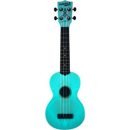 Kala Makala Waterman Glow in the Dark Aqua Blue Soprano Ukulele w/ Logo Tote Bag