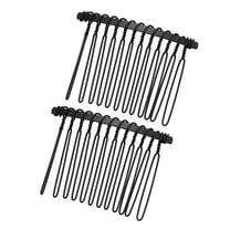 Vocoste 2 Pcs No Slip Hair Side Combs Accessories Metal Black 1.97"x1.57"