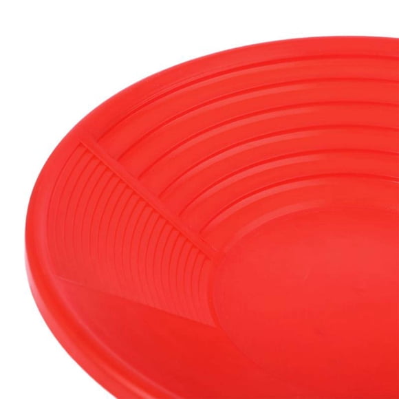 thinsony 15" Dual Riffle Gold Pan for Nugget Mining Dredging River Panning Red