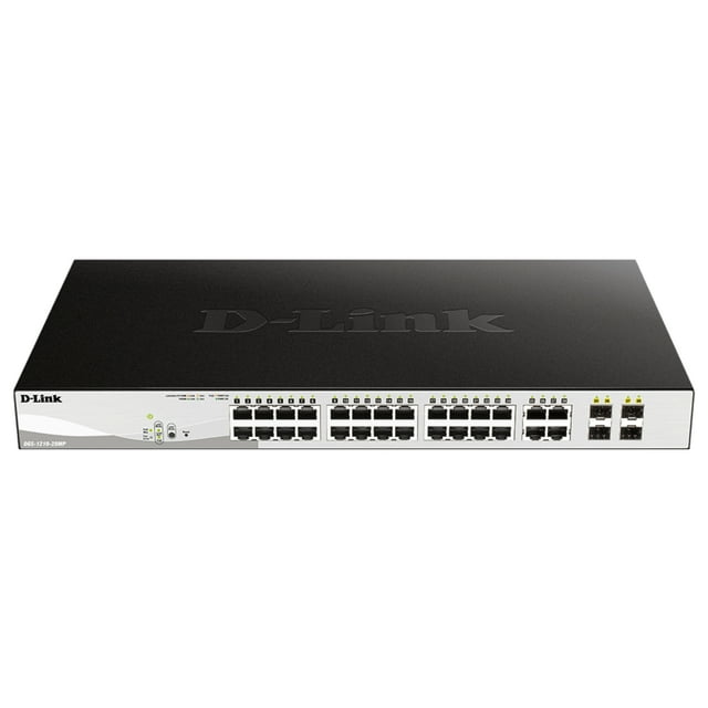 D-Link DGS 1210-28MP - Commutateur - Géré - 24 x 10/100/1000 (PoE+) + 4 x Gigabit SFP - de Bureau, Monté sur Rack - PoE+
