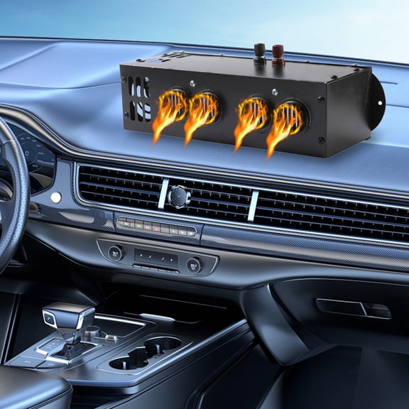 Nkmbld Car Defroster Windshield Heater, Car Mounted Heater 12v Atmospheric Warm Consciousness Truck for Fast Heating Defrosting and Defogging, Black