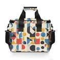 thumbnail image 7 of FORMRS Insulated Cooler Bag 24 Cans Capacity Soft Leakproof Lunch Box with Side Pockets, Blue Geometric, 7 of 7