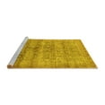 thumbnail image 2 of Ahgly Company Machine Washable Indoor Square Persian Yellow Traditional Area Rugs, 7' Square, 2 of 4
