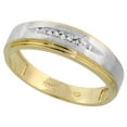 thumbnail image 1 of 10k Yellow Gold Men's Diamond Wedding Band Ring 1/4 inch wide Size 8, 1 of 2