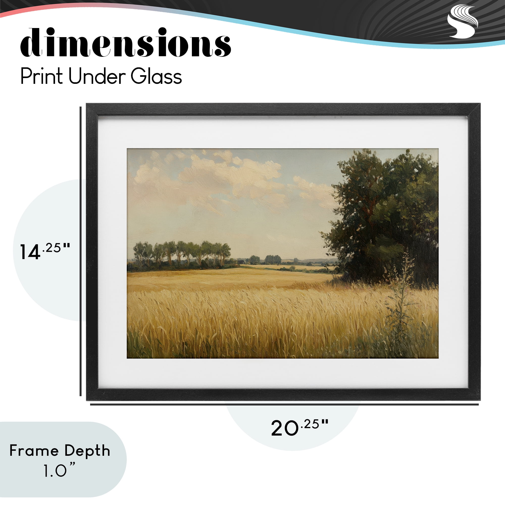 Stupell Industries Where The Wheat Grows Black Framed Print Under Glass, design by Petal Prints Design
