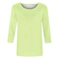 thumbnail image 5 of 3/4 Length Sleeve Womens Tops Fashion Fall Casual Crew Neck Shirts Trendy Solid Tees Cute Loose Comfy Blouses Fall Winter White T Shirts Casual Going Out Tops for Women, 5 of 5