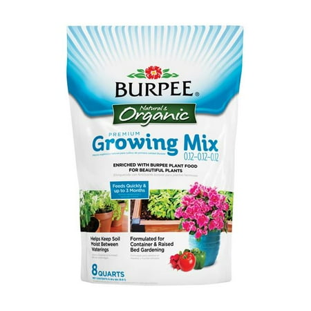 Burpee 7492747 8 qt Natrual & Organic Moisture Control Potting Mix