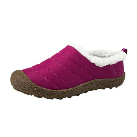 Yindaity Snow Boots Winter Shoes Slip on Boots for Women Waterproof Booties Comfortable Outdoor(Hot Pink 9)