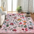 thumbnail image 3 of Floral 5x7 Area Rug Machine Washable Soft Print Boho Carpet Non Slip Low Pile Flower Area Rugs for Living Room Bedroom Dining Room Pink, 3 of 7
