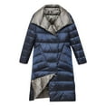 thumbnail image 6 of FNFYFH Women's Long Puffer Jackets Lightweight Quilted Jacket Stand Collar Reversible Outerwear Winter Warm Down Coat, 6 of 7
