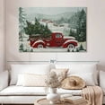 thumbnail image 2 of Elephant Stock Christmas Red Truck Wall Art - Horizontal Canvas Wall Art - Living Room Wall Decor - Holiday Canvas - Gray And Red Decor - 51" x 34", 2 of 8