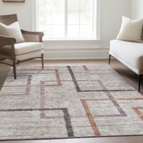 Addison Rugs Chantille Indoor/Outdoor Transitional Geometric Taupe Washable Rectangle Rug, 3' x 5'