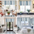 thumbnail image 5 of Blue Striped Farmhouse Short Window Curtain Valances, Modern Farmhouse Stripes Grey Rod Pocket Kitchen Valances for Living Room Bedroom Bathroom Cafe 54" x 18", 5 of 8