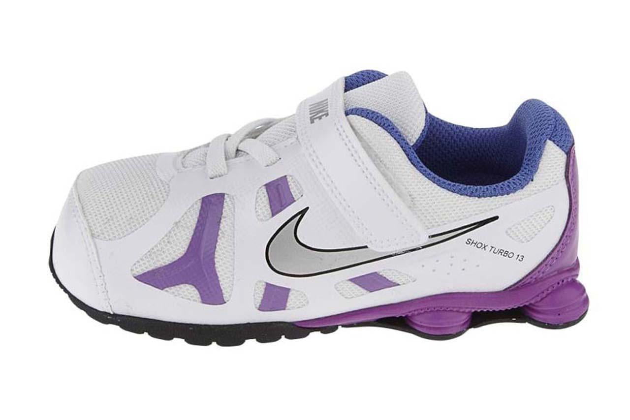 at styre Overvind gå ind Nike Shox Turbo Little Girls Running Shoes TDV Kids 525238-101 White Purple  - Walmart.com