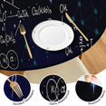 thumbnail image 4 of Math Equations Astronomy Symbols Blue Pattern Round Fitted Tablecloth with Elastic Edge,Dining Table Cover Waterproof,Outdoor Round Tablecloth for Camping,Dining,Indoor and Outdoor, 4 of 7
