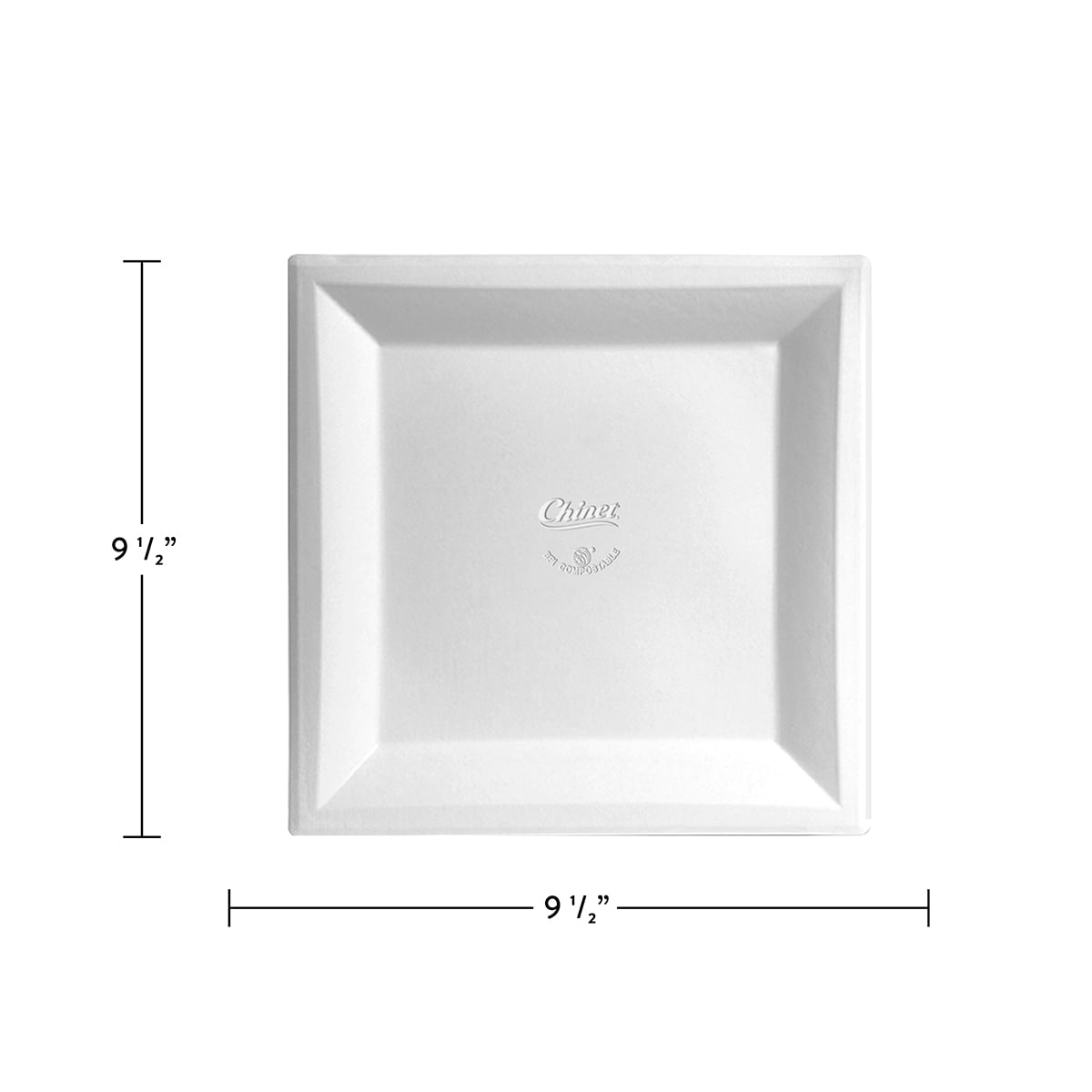 Chinet Classic Square Dinner Plate, White 9 1/2" - 18ct