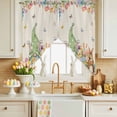 thumbnail image 4 of Easter Swag Valance Curtains Easter Gnomes Rabbits Tulip Flower Plants Retro Linen Rod Pocket Swag Curtains Small Window Treatments for Kitchen Bathroom Bedroom 28" W x 36" L, 2 Panels, 4 of 9