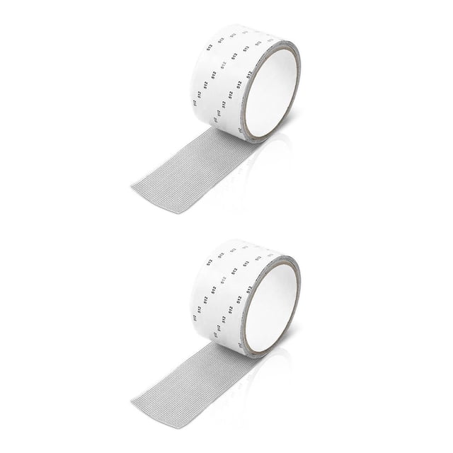 Advancent Parche para ventana, adhesivo fuerte transpirable, 3 capas de fibra de vidrio, cintas para agujeros de red para puerta, herramienta de Gris 2Conjunto