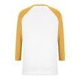 thumbnail image 4 of Hearthz Raglan 3/4 Sleevets for Women V Neck Baseball Shirt Color Block Summer Work Tops for Women Fall Summer Blouses, 4 of 7