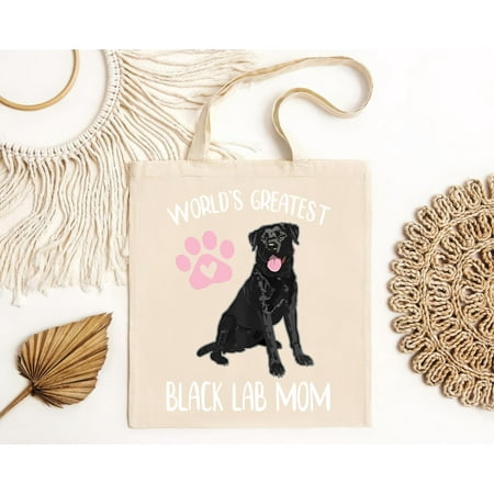 vintage World®s Greatest Black Lab Mom Funny Labrador Dog Pet Owner Tote Bag-TH22323