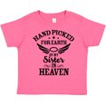thumbnail image 3 of Inktastic Handpicked for Earth by My Sister in Heaven with Angel Wings Boys or Girls Toddler T-Shirt, 3 of 5