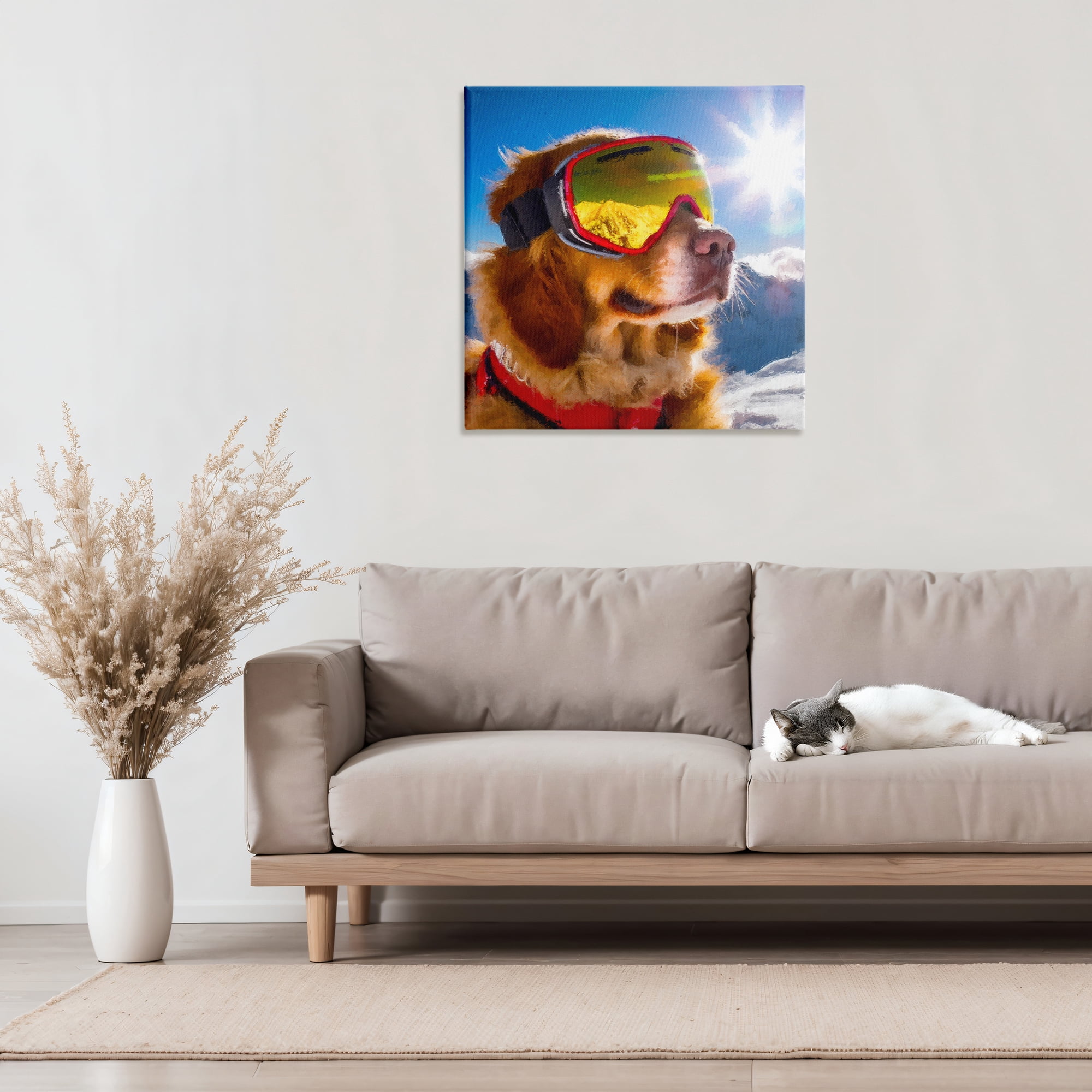 Stupell Industries Ski Goggles Retriever Canvas Wall Art, design by Sean Parnell