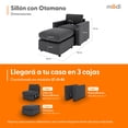 thumbnail image 2 of Sillón Individual Seccional Modular + Otomano | Gris Carbón, 2 of 8