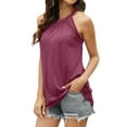 thumbnail image 3 of Vedolay Trendy Tops For Women Women's Sleeveless V Neck Tank Tops Summer Casual Basic Solid Color Camis Tee Shirts,Purple S, 3 of 5