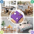 thumbnail image 4 of Purple White Butterfly Pattern Square Tablecloth,Waterproof Square Table Cover,Wipeable Spillproof Washable Table Cover for Home Kitchen Party Decor 42"X42"(107x107cm), 4 of 6