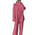 thumbnail image 2 of Womens Fashion New Fashion Casual Color Oversized Sleeve Sets Casual Tops and Pants 2 Piece Outfits Sweatsuit Trendsetting Women's Apparel, 2 of 6
