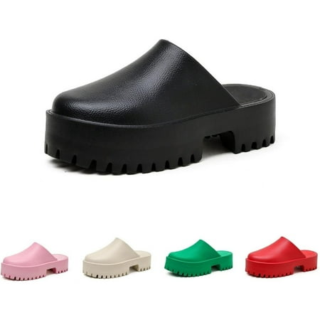

Women Arch Support Clogs Platform Thick Soled Slippers Slip On Clogs Casual Non Slip Lazy Waterproof Sandals-44
