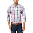 thumbnail image 2 of Club Room Mens Plaid LS Button Up Shirt, White, Small, 2 of 2