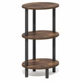 thumbnail image 5 of Furinno TURN-N-TUBE Night Stand, 3-Tier 27.6" Tall Oval Nightstand, Bedside Table with Open Shelving for Bedroom, Living Room, Amber Pine, 5 of 5