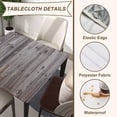 thumbnail image 4 of Wood Grain Square Table Cloth Fitted Tablecloth with Elastic Edge Grey Wooden Tablecloths Waterproof Cloths for Home Dining Garden Party Farmhouse Decor, Fit for 36"x36" Tables, Style-4, 4 of 4