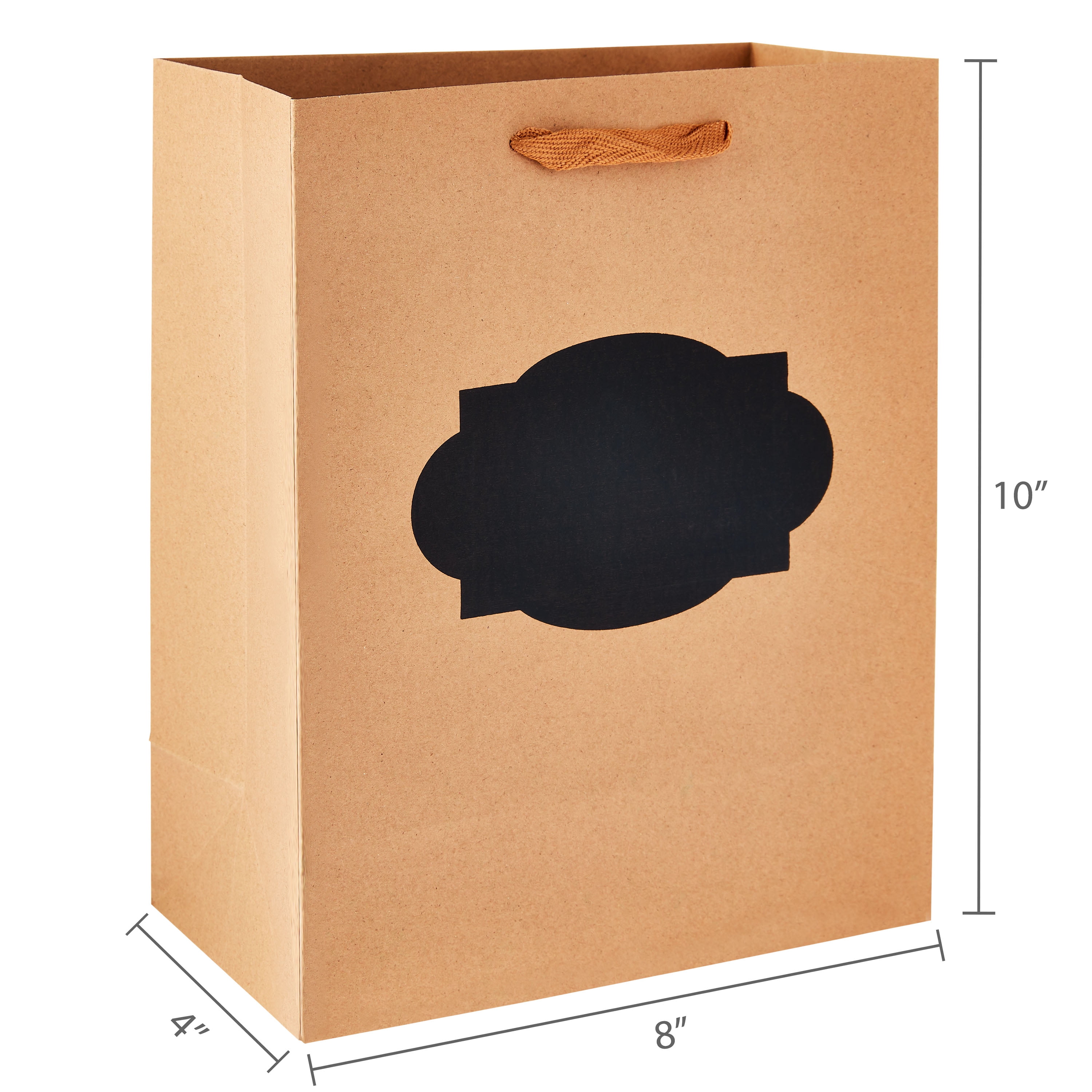 Hello Hobby Kraft Gift Bags with Chalk Label, 8" x 10", 13 Large Favor Bags