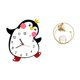 thumbnail image 5 of Reloj de pared de madera con forma de bola de cristal de pingüino de dibujos animados, figura de metal decorativa, escultura multifuncional alimentada, 5 of 8