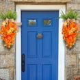 thumbnail image 4 of Easter Artificial Carrot Wreath,Spring Carrot Swag with Burlap Bows Wreath for Front Door,Wall Hanging Garland Decoration, 4 of 9