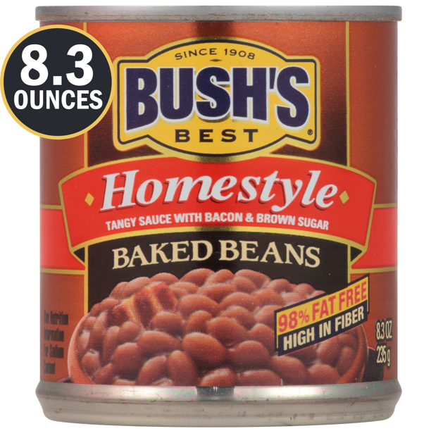 BUSH'S Homestyle Baked Beans, Canned Beans, 8.3 Oz