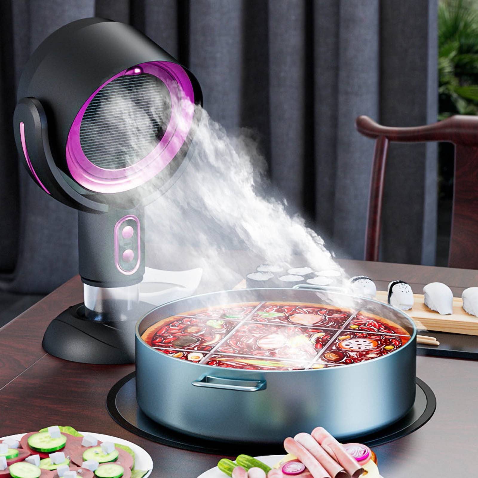 Portable Range Hood,USB Rechargeable Tabletop Exhaust Fan,Djustable Wind Speeds, Removable Oil Collection Cup,Puff Chill Fan For Smoking,Suitable For Bbq, Hot Pot And Rv Kitchen