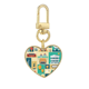 thumbnail image 1 of Hong Kong la cultura local Llavero de metal en forma de corazón dorado, 1 of 3