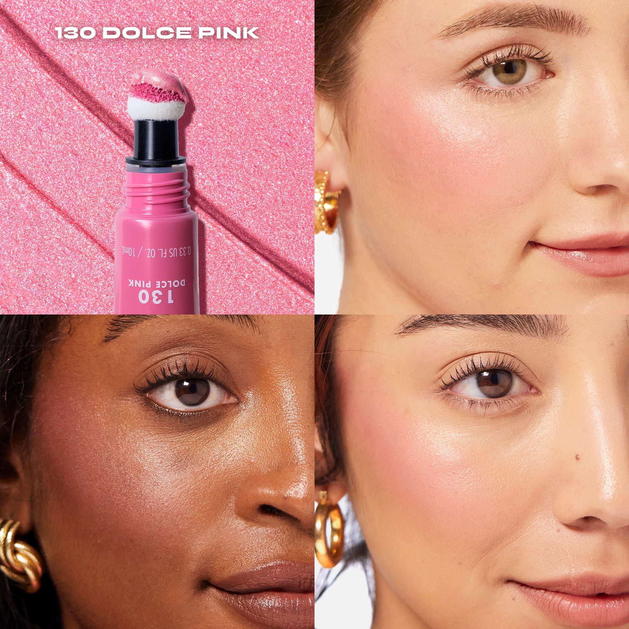 Milani Cheek Kiss Liquid Blush + Glow, Dolce Pink, 0.33 fl oz