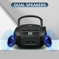 thumbnail image 5 of LC-dolida CD Player Boombox, Portable Cassette Player Combo with Bluetooth CD MP3 CD-R CD-R FA Radio AC/DC Powered with Remote Control, Stereo Sound for Home, Kids ,Outdoor, Gift(Black), 5 of 6