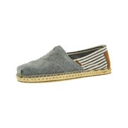Toms Men's Classic Canvas Stripe Blue Chambray Ankle-High Slip-On Shoes - 12M