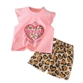 thumbnail image 3 of Toddler Girls Summer Outfits Casual Lounge Set Short Sleeve Tee and Elastic Waistband Shorts 2 Piece Clothing Sets Size 2-3T, 3 of 6