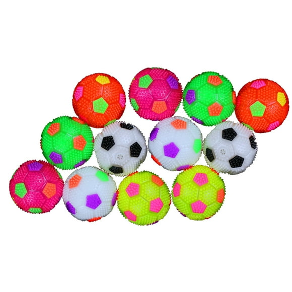 MasteelfCA 12 Pcs Squeaker Ball Plastic Luminous Elastic Spiky Ball Squeeze Bouncy Toy Balls for Children Adults Teens Pets (Random Color)