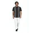 thumbnail image 3 of Havanera Men's and Big Men's Front Panel Point Collar Short Sleeve Button-Down Shirt, Sizes S-5XL, 3 of 8