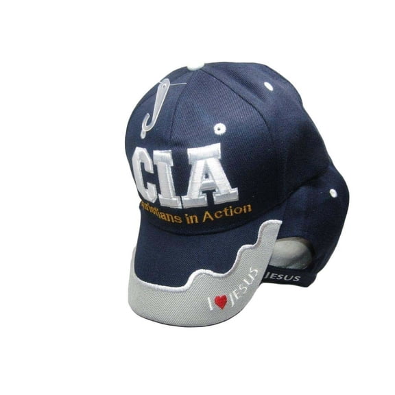 CIA Christians In Action Christian Blue Hat Ball Cap I Love Heart Jesus