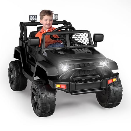 LINLUX 12V Ride-on Car, Kids Electric Truck, Children Ride-On Drive Toys, 2.4G Remote Control, Black